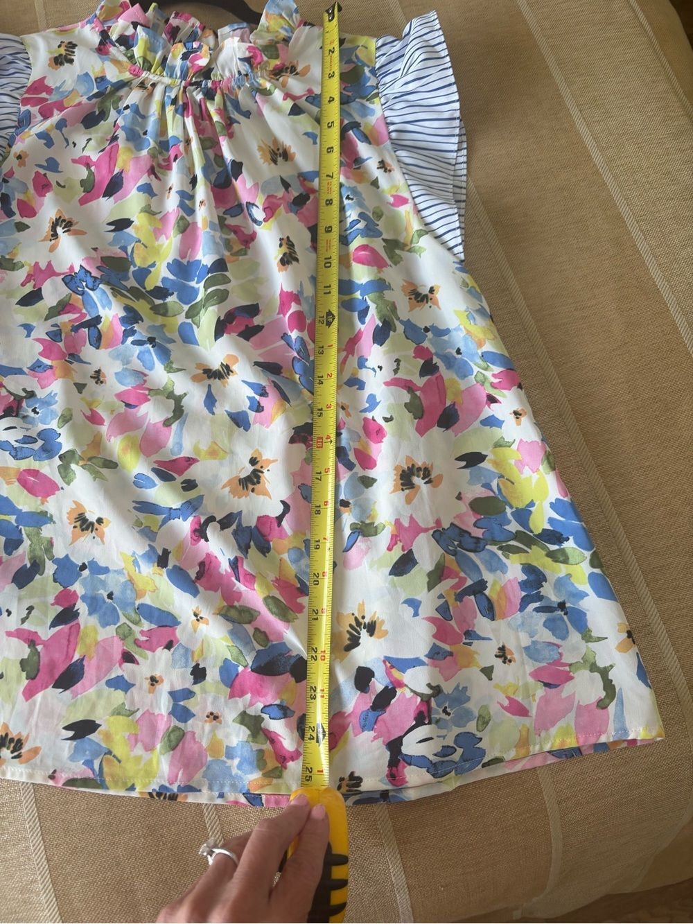 Floral Flutter-Sleeve Casual Dress - White Multi - Picture 12 of 12